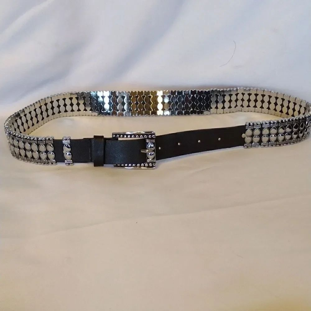 Leather and metal belt 